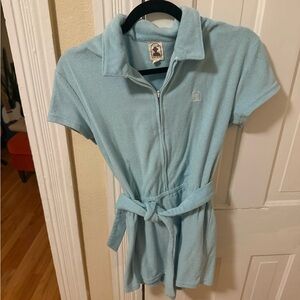 Light Blue Zip-Up Terrycloth Dandy Del Mar Romper